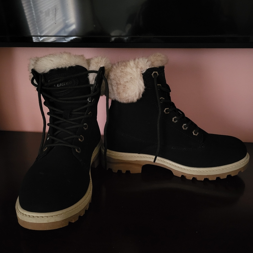 Lugz Black Fur Boots